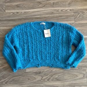 Cozy Blue Textured Sweater